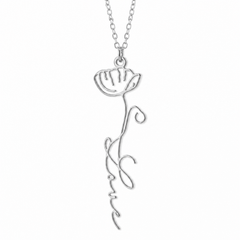 Name and Birth Flower Necklace