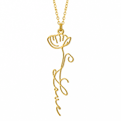 Name and Birth Flower Necklace