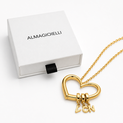 Collana Cuore con Charms Lettere