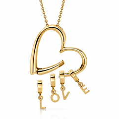 Collana Cuore con Charms Lettere