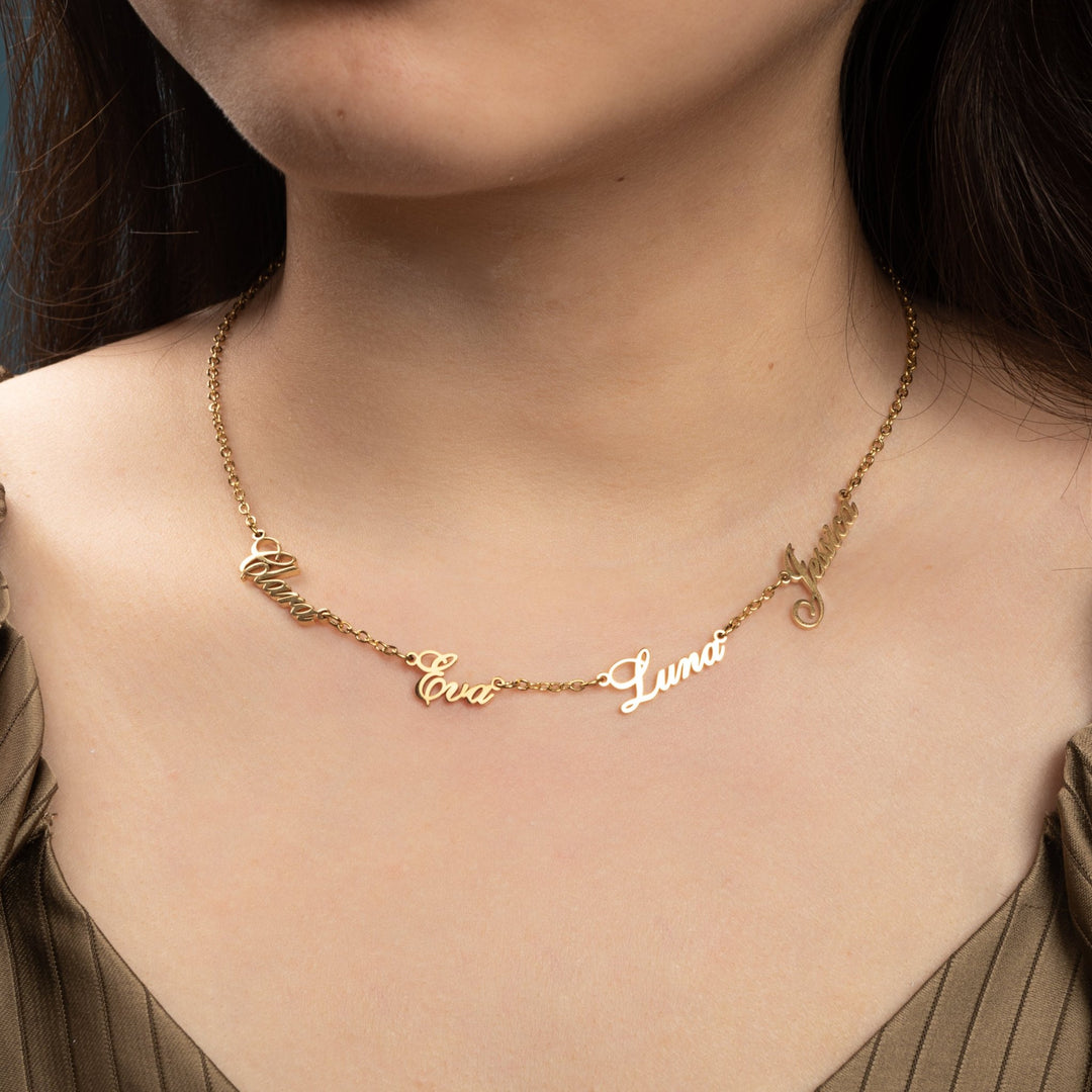 Multiple Name Personalized Name Necklace - ALMAGIOIELLI