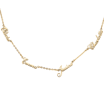 Multiple Name Personalized Name Necklace - ALMAGIOIELLI