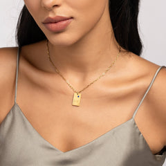 Name and Flower Pendant with Birthstone - ALMAGIOIELLI