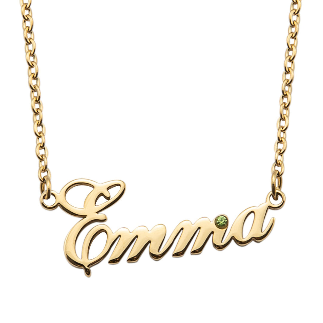 Name Necklace with Birthstone - ALMAGIOIELLI