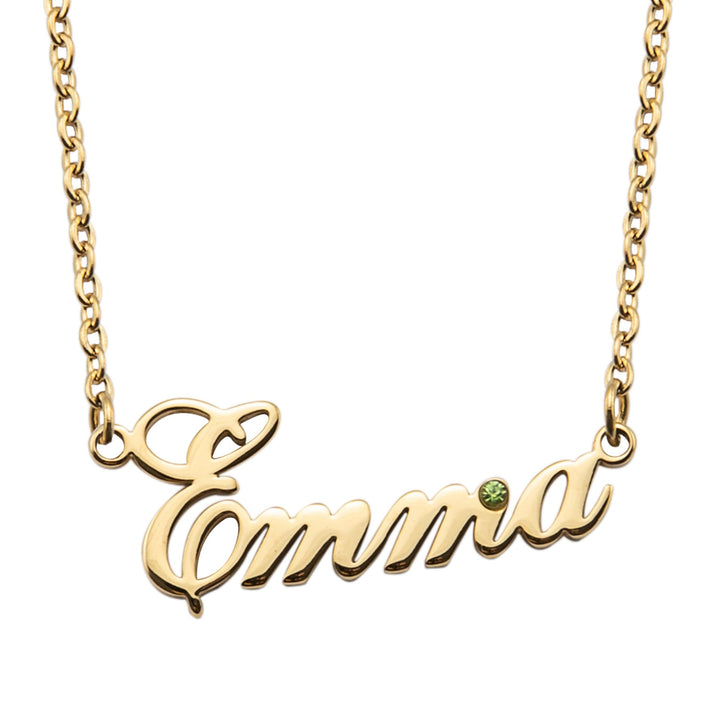 Name Necklace with Birthstone - ALMAGIOIELLI