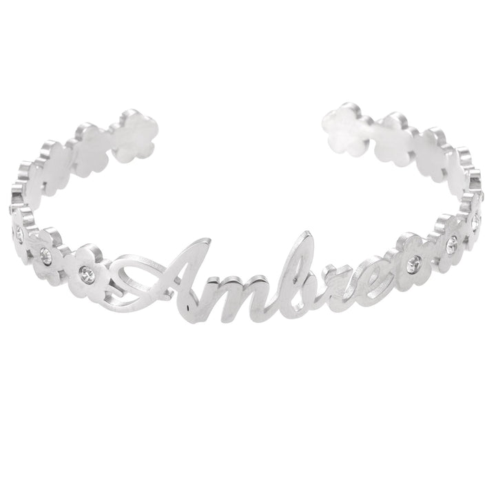 Open Cuff Crystal Name Bracelet - ALMAGIOIELLI