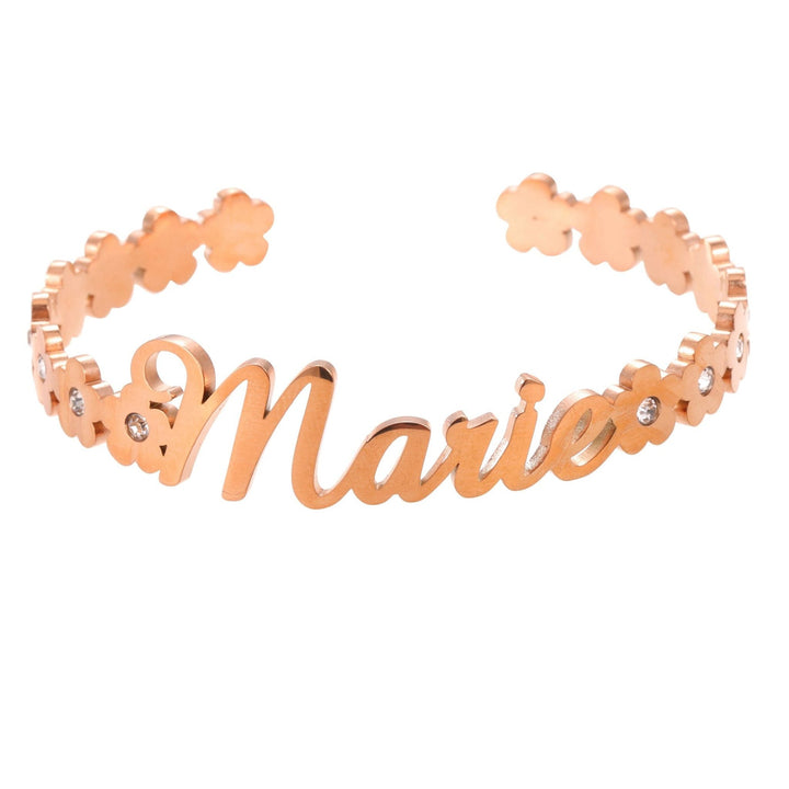 Open Cuff Crystal Name Bracelet - ALMAGIOIELLI