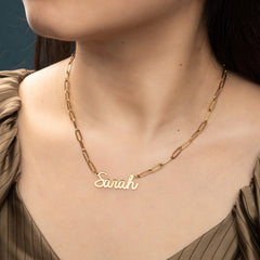 Paperclip Name Necklace - ALMAGIOIELLI