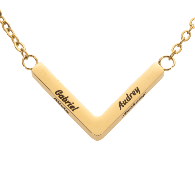 Collana barra 4D angolare con incisione