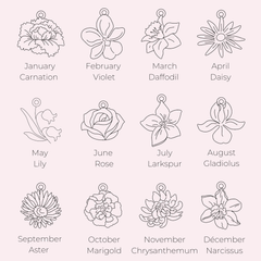 Personalized Engraved Flower Necklace with Birthstone - ALMAGIOIELLI