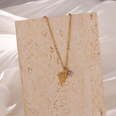Personalized Engraved Flower Necklace with Birthstone - ALMAGIOIELLI