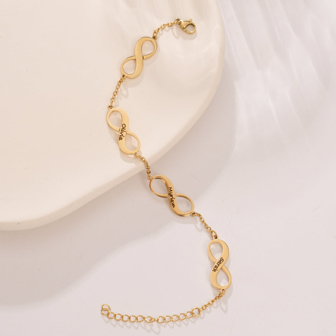 Personalized Infinity Pendant Bracelet - ALMAGIOIELLI
