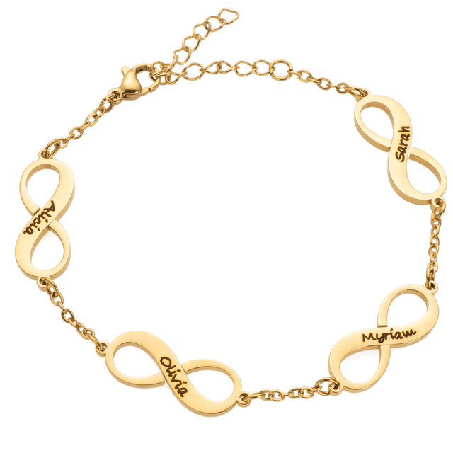 Pulsera con colgantes de infinito personalizados