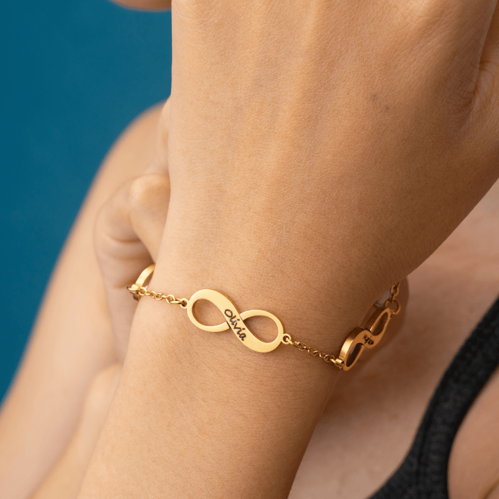 Personalized Infinity Pendant Bracelet - ALMAGIOIELLI