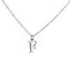 Personalized Initial Necklace with Beaded Chain - ALMAGIOIELLI