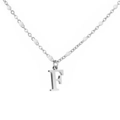 Personalized Initial Necklace with Beaded Chain - ALMAGIOIELLI