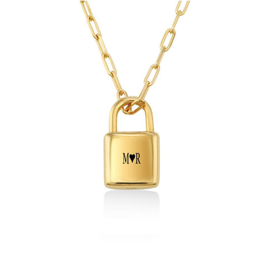 Personalized Lock Pendant Necklace - ALMAGIOIELLI