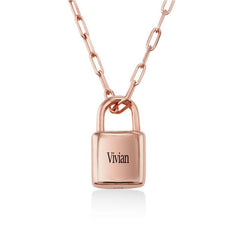 Personalized Lock Pendant Necklace - ALMAGIOIELLI