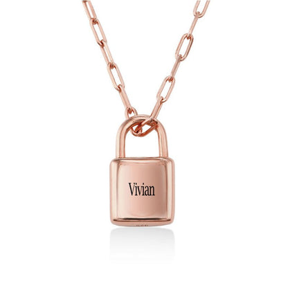 Personalized Lock Pendant Necklace - ALMAGIOIELLI