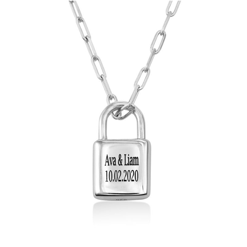 Personalized Lock Pendant Necklace - ALMAGIOIELLI