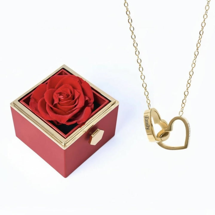 Rosa Eterna - Cofanetto Romantico + Collana Personalizzata - ALMAGIOIELLI
