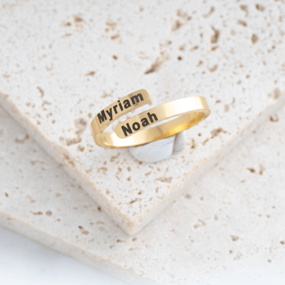 Simple Dual Name Ring - ALMAGIOIELLI