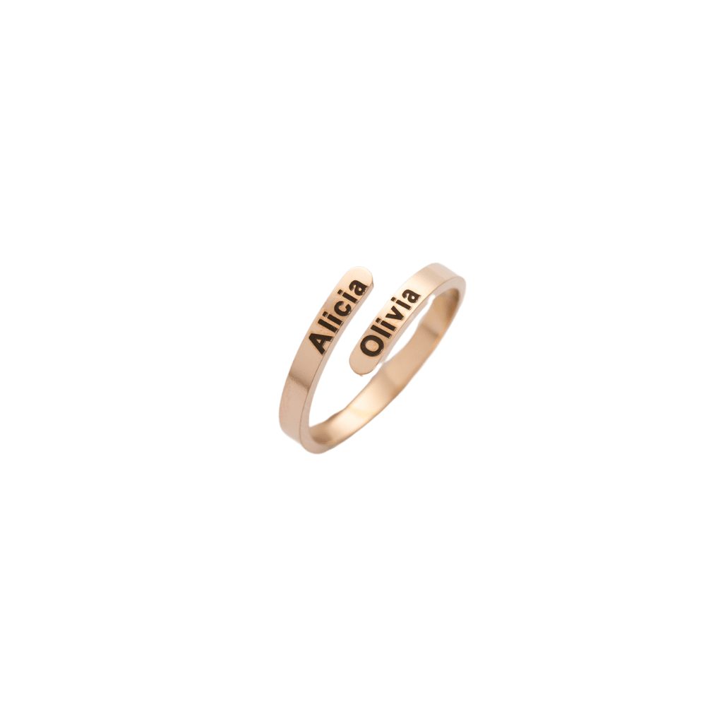 Simple Dual Name Ring - ALMAGIOIELLI
