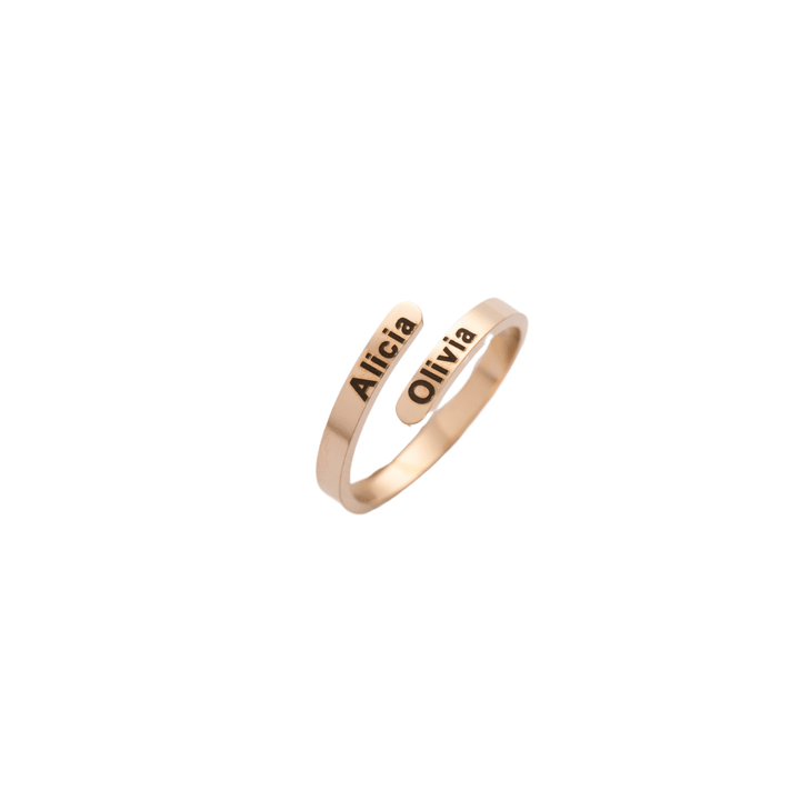 Simple Dual Name Ring - ALMAGIOIELLI