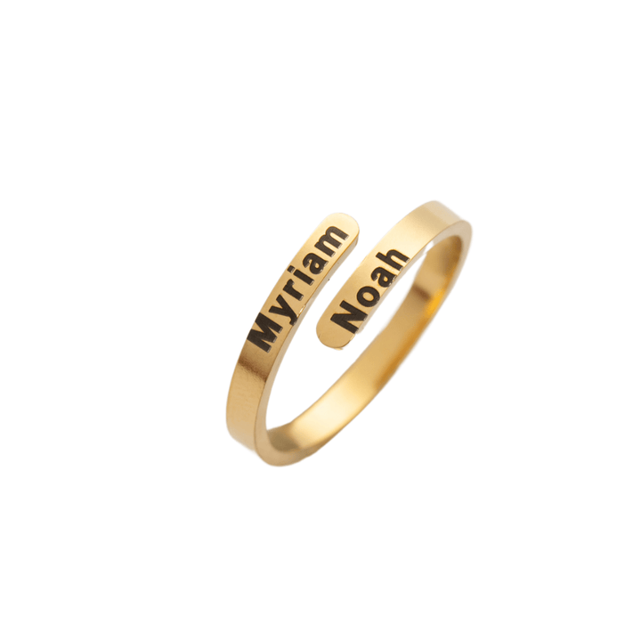 Simple Dual Name Ring - ALMAGIOIELLI