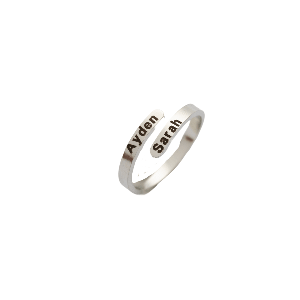Simple Dual Name Ring - ALMAGIOIELLI