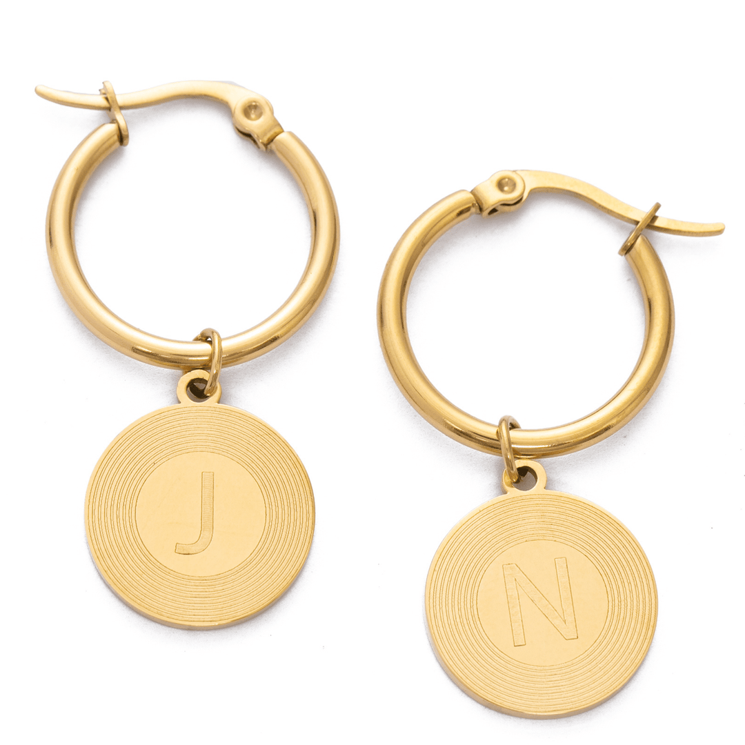 Sunburst Initial Earrings - ALMAGIOIELLI