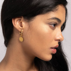 Sunburst Initial Earrings - ALMAGIOIELLI