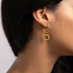 Sunburst Initial Earrings - ALMAGIOIELLI