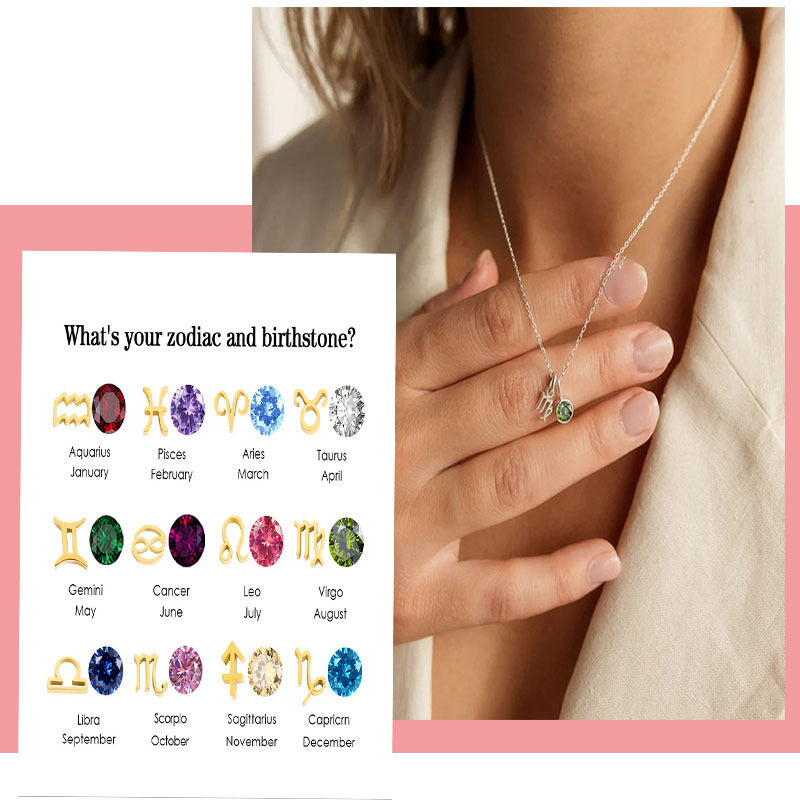 Collana Personalizzata con Zodiaco e Pietra di Nascita